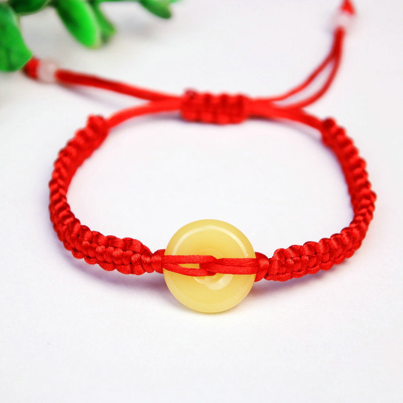 Jade Peace Buckle Carrying Strap Pull Bracelets