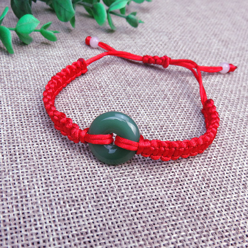 Jade Peace Buckle Carrying Strap Pull Bracelets