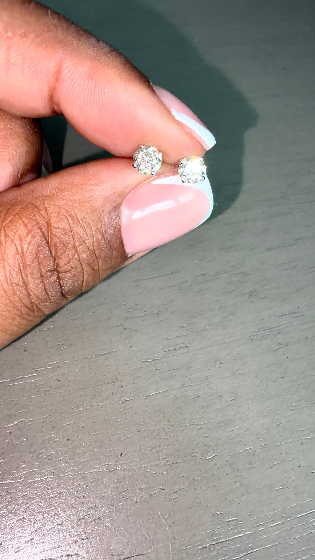 14k white gold & Natural diamonds .43ct & .75ct FG color I2 clarity
