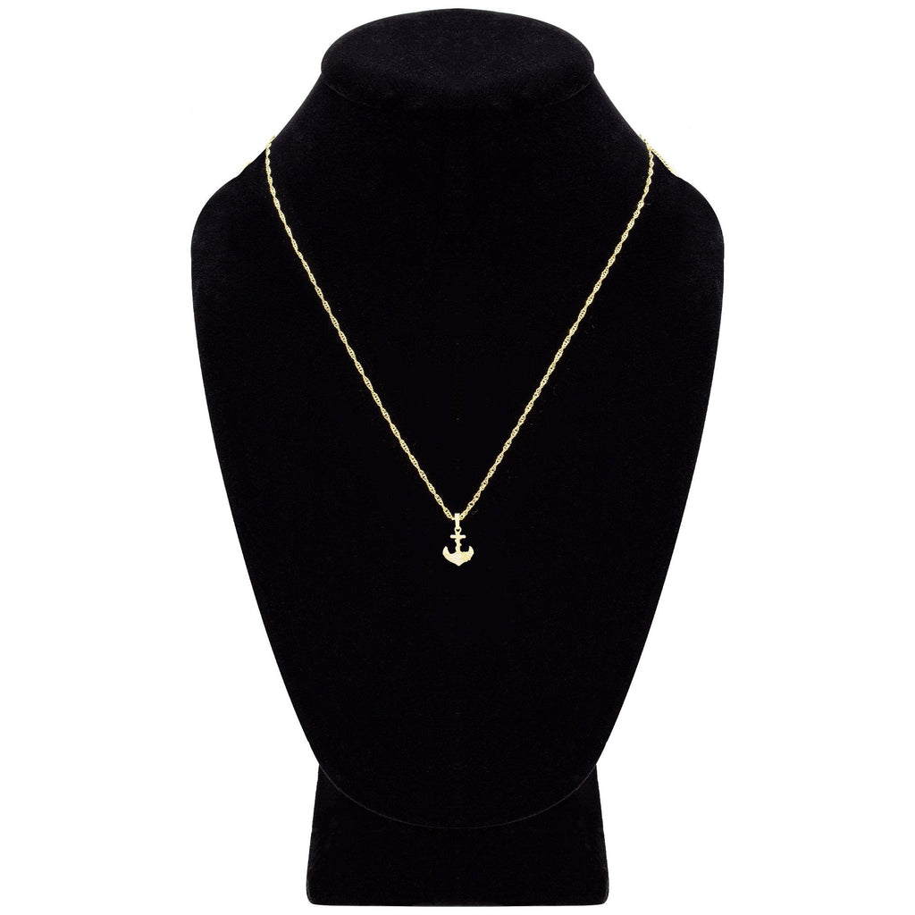 Anchor Cross Cubic Zirconia Pendant 14K Gold Filled Necklace Set