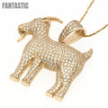 14K Gold CZ GOAT Pendant