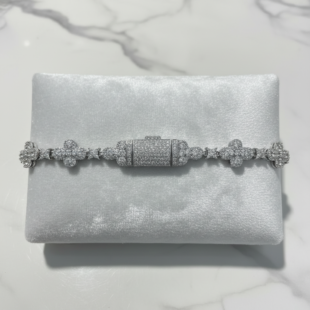 10mm cross flower star bracelet with micro-inlaid zircon