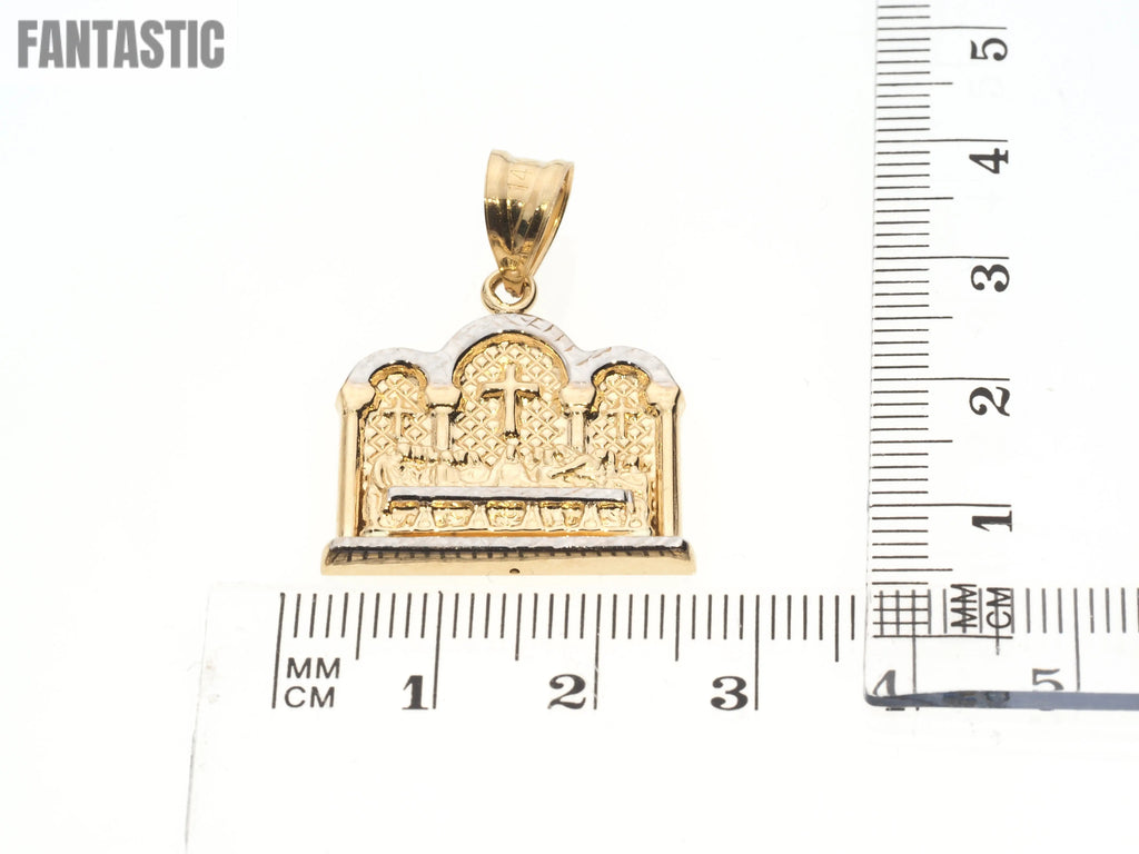 14K Gold Square Last Supper Pendant