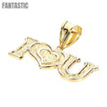 14K Gold Two-Tone I Love You Pendant