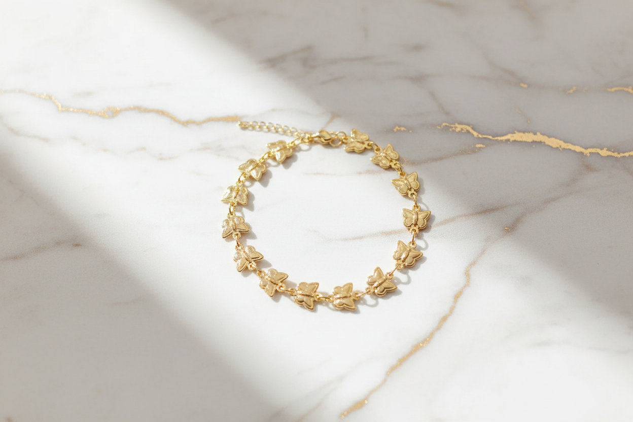Gold Filled Butterfly Link Bracelet