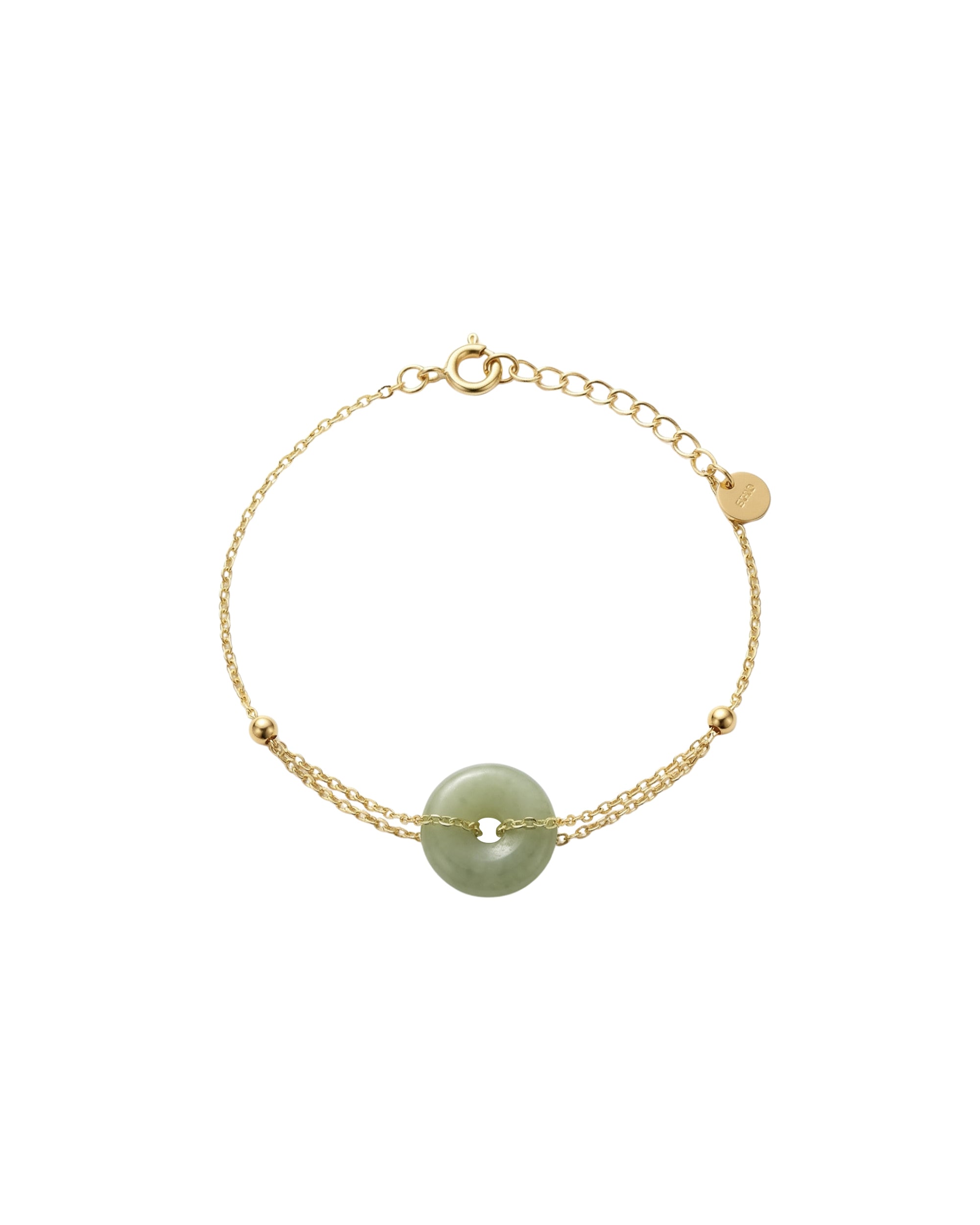 Coin — Green Jade Gold Bracelet