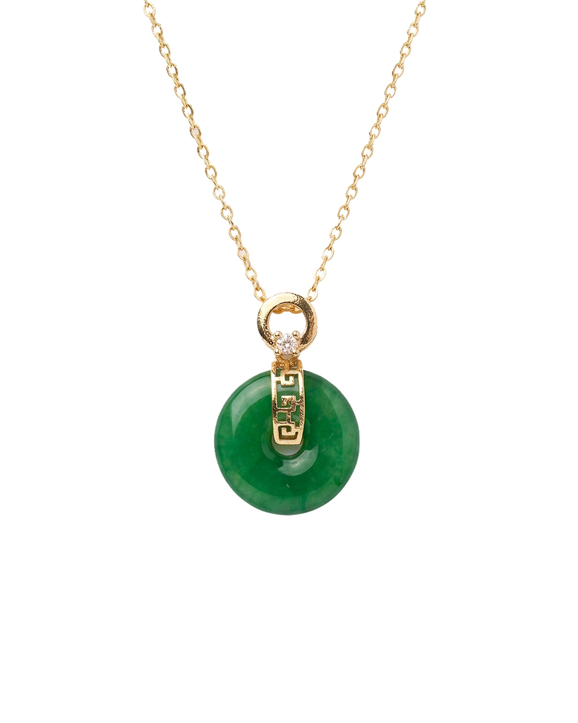 Donut — Green Jade Pendant Necklace