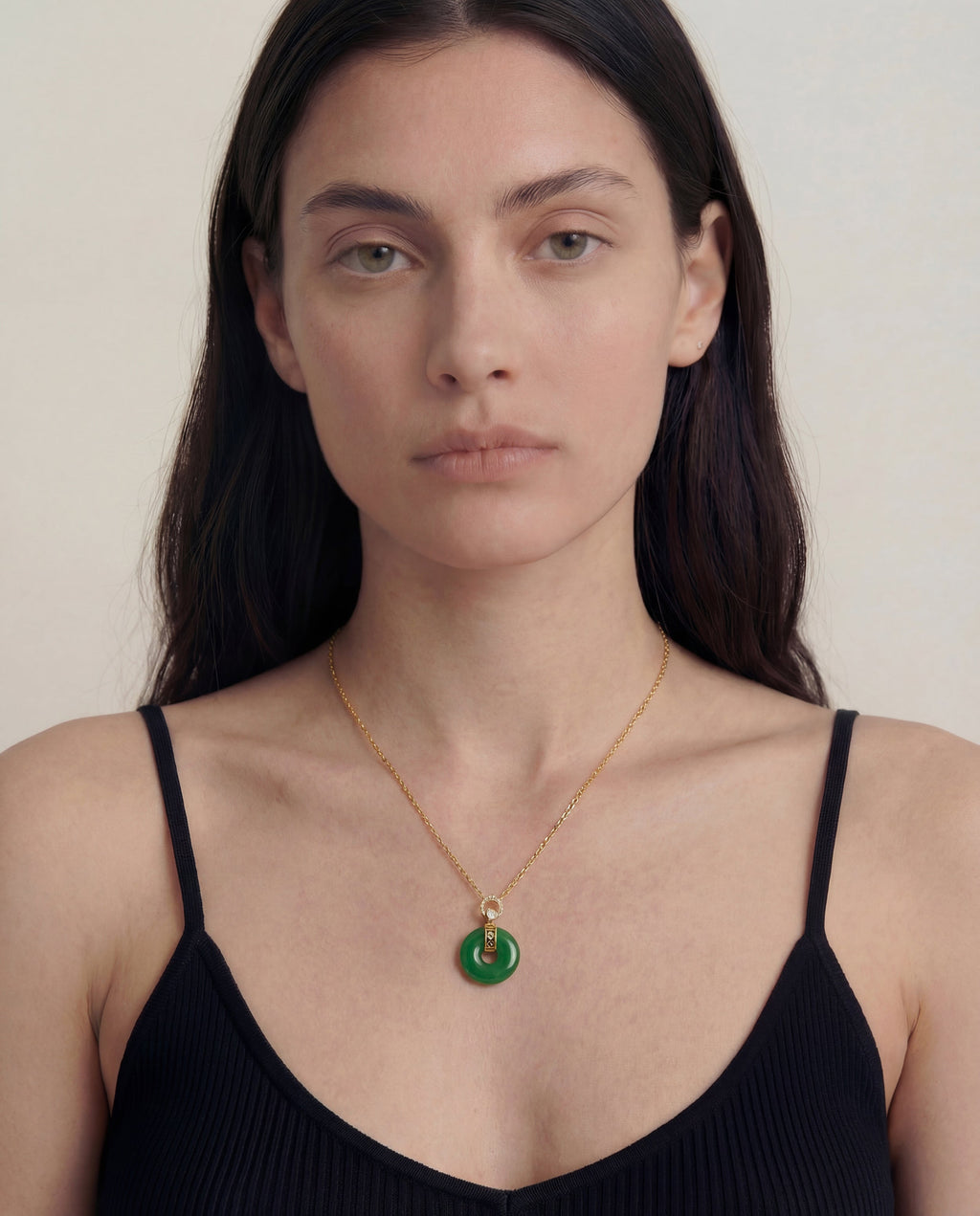 Donut — Green Jade Pendant Necklace