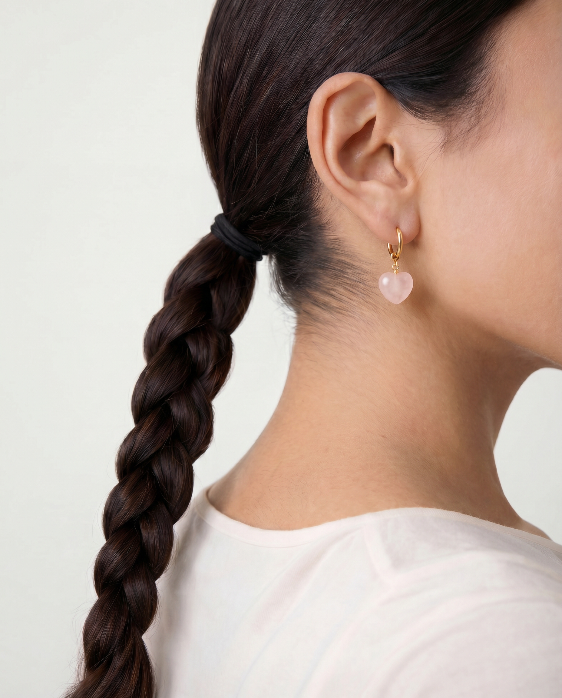Heart — Jade Stone Charm Earrings
