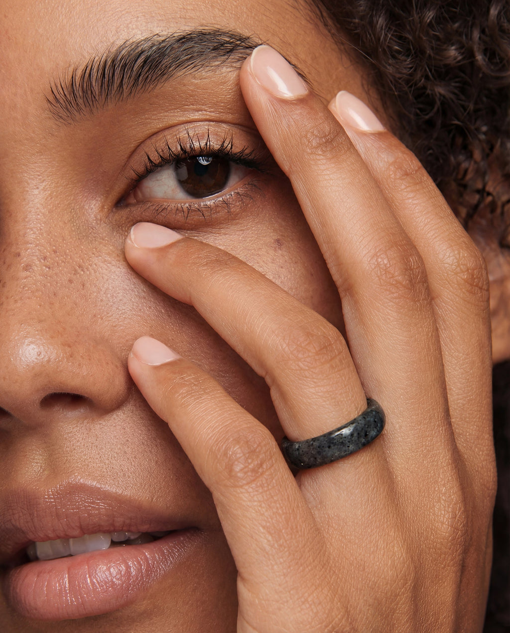 Sesame — Grey Jade Ring
